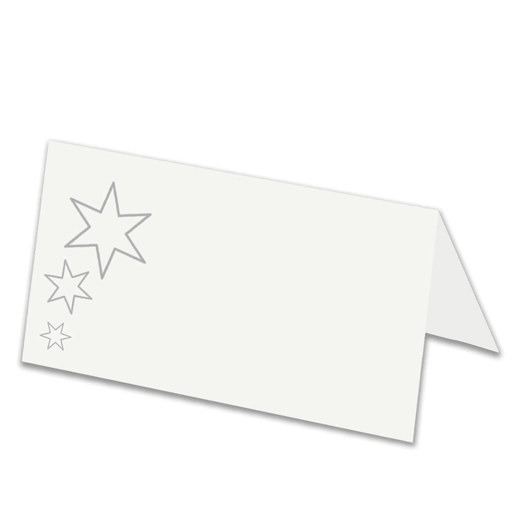 Star Place Cards - 40 Name Pack - Wedding Reception, Anniversary, Birthday Dining Table Decorations - Blank Guest Settings - Decorative Placement Tags - Beautiful Elegant Party Décor, Lunch Dinner Set