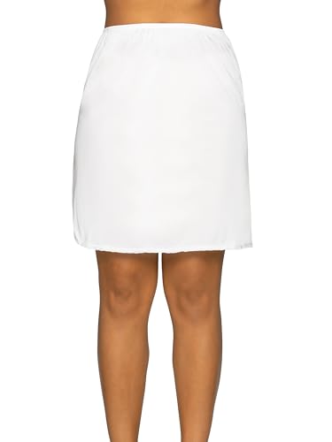 Vanity Fair Anti-Static Nylon Half Slip for Under Dresses, Available Up to Size 3XL Sottoveste a Gonna, Spacco Singolo-Lunghezza 50,8 cm-Bianco, XL Donna