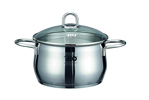 ELO Cookware 90604 Platin Stainless Steel Kitchen Induction Cookware Pots and Pans Set with Shock Resistant Glass Lids, 7-Piece (Certified Refurbished)