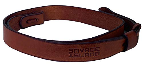 Quality Brown 1" Leather Rifle Adjustable Sling