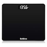 BobBros Precision Digital Body Weight Bathroom Scale Weighing Scale Smart Step-on Technology, Large Platform, 400 Pounds Weight Loss Monitor, Black