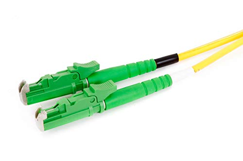 CONBIC LWL fiber optic cable – 0.5m OS2 yellow, E2000/APC to E2000/APC connector, duplex 9/125 patch cable – fiber optic cable 0.5 meters