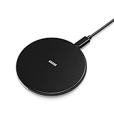 Wireless Charger, Knooe Qi Certified Slim Fast Wireless Charging Pad Compatible iPhone X, iPhone8/8 Plus, Fast Charger Samsung Galaxy S9 / S9+/ S8/ S8+ / S7 / Note 8 and More (No AC Adapter), Black