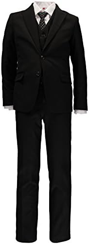 Little Gentleman Boys' Formal 5-Piece Suit (Black, 10)