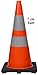(Set of 6) CJ Safety Large 28 Inch Premium PVC Traffic Cones with Black Base & 6