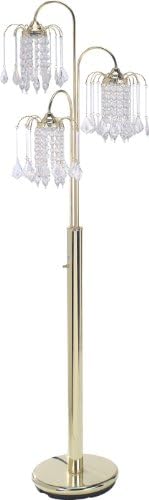 Milton Greens Stars A6866G Sullivan Traditional Crystal Floor Lamp with 3-Way Switch, 62-Inch, Polished Brass