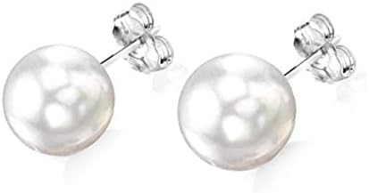 14K Gold, White South Sea Cultured Pearl Stud Earrings - AAA Quality