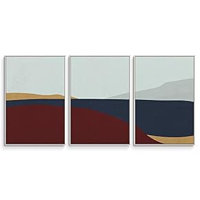 3 Piece Framed Canvas Wall Art Abstract Mountain Canvas Prints Home Artwork Decoration for Living Room,Bedroom - 16"x24"x3 Panels