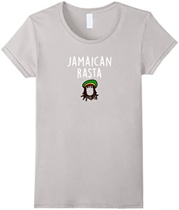 Women's Jamaican Rasta T-shirt Jamaican Rastafarian Tee XL Silver