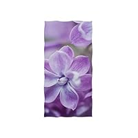 Tagours Purple Violet Lilac Flower Soft Spa Beach Bath Towel Fingertip Hand Towel Washcloth for Baby Adult Bathroom Beach Shower Wrap Hotel Travel Gym Sport 30x15 Inch