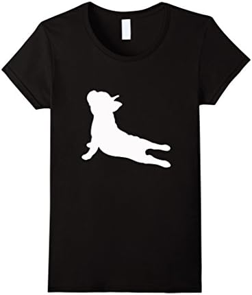 Womens French Bulldog Yoga T-Shirt Small Black