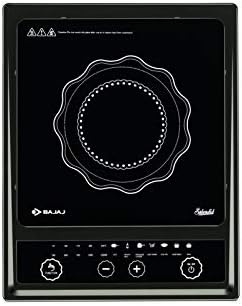 Bajaj Splendid 1200W Induction Cooktop With Pan Sensor And Voltage Pro Technology, Black