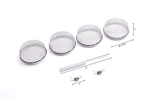 RV Furnace Vent Screen - 4 Pack Flying Insect Bug Cover Camper Heater Exhaust Vents - 2.8" Stainless Steel Mesh Screens - Installation Tool Included
