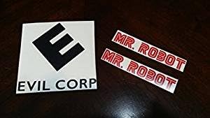 Mr. Robot Evil Corp. die cut vinyl decal stickers lot of 2 laptop wall