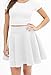 MBJ WB669 Womens Basic Versatile Strechy Flare Skater Skirt L White
