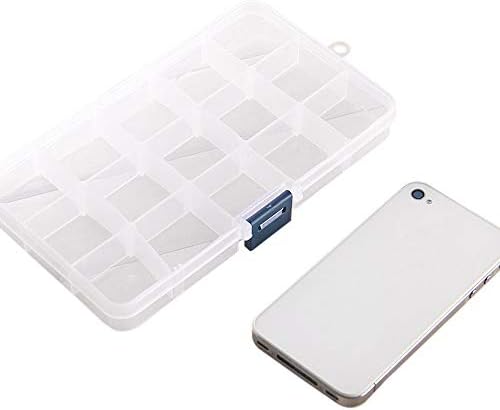 Roblue Detachable Plastic Box of 15 Transparent Grid for Fishhook Fishing Tackle Jewellery Jewellery Accessories