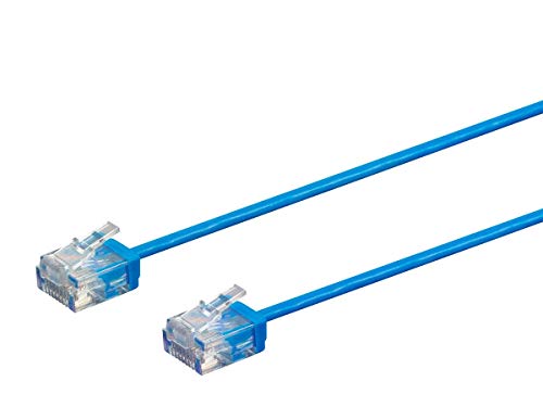 Monoprice Cat6 Ethernet Patch Cable - Snagless, 550MHz, UTP, 32AWG, 7 Feet, Blu…