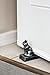 Vintage Cast Iron Cat Door Stop Wedge by Comfify | Lovely Decorative Finish, Padded Anti-Scratch Felt Bottom Protects Floors | in Silver with Black
