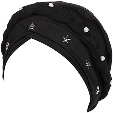 XUANOU Women Beading Braid Muslim Bonnet Hijab Headscarf Headscarf Chemo Caps