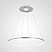 UNITARY Brand Modern Nature White LED Acrylic Dining Room Kitchen Pendant Light Fixture Remote Control Included with 1 Ring Max 35W Chrome Finish 24 inches Diameter