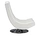 Wholesale Interiors Baxton Studio Elsa Faux Leather Upholstered Swivel Chair with Metal Base, Large, White