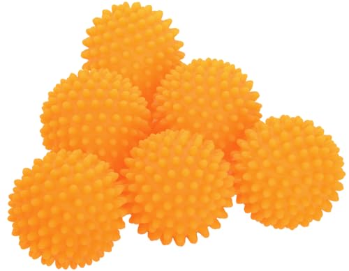 S&T INC. Wiederverwendbare Trocknerbälle, Weichspüler für Wäsche, Orange, 6,3 cm, 6 Stück