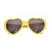 Meyison Fashion Large Women Lady Girl Oversized Heart Shaped Retro Sunglasses Cute Love Eyewear (yellow)