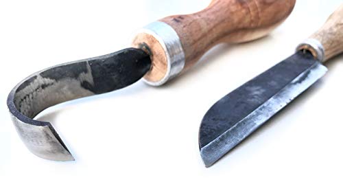 Spoon Carving Tool/Knife Set - 2pcs: Wood Carving Tool & Spoon Carving Hooked Knife. Best Set for Carving Spoons Bowls kuksa and Cups - by Stamesky. - Thumbnail 5