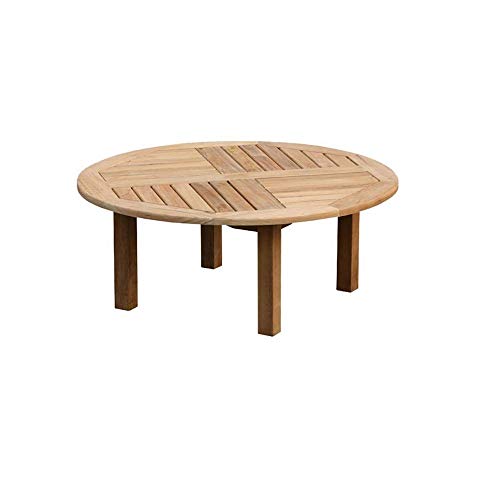 Teako Design Couchtisch Verona rund Ø 120 Teak unbehandeltes Massivholz Teakholz Wetterfest Gartentisch Beistelltisch – Bild 3