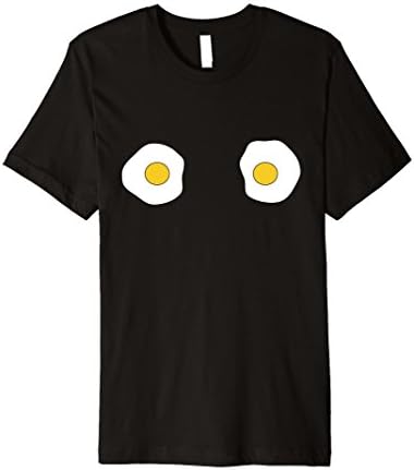 Mens ecKso Sassy Sunny-Side Up Fried Egg Boob Tshirt Medium Black