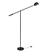 Brightech Gabriel - LED Reading and Craft Floor Lamp, for Living Rooms, Bedrooms & Offices – Modern Standing Task Light - Adjustable Arm, Omnidirectional Head - Industrial Black Pole