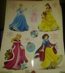 Disney Princess Christmas Reusable Window Clings Cinderella Belle Aroura Snow White
