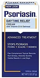 Psoriasin Daytime Relief Cream Advanced Treatment with Vitamin D and Oatmeal 2oz per Box (12 Pack)