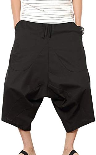 Simgahuva Mens Loose Baggy Pants Casual Elastic Waist Harem Pants