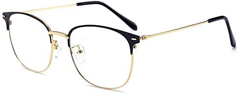 WYFDGG Blue Light Blocking Glasses Computer Glasses Vintage Metal Frame Eyeglasses Clear Lens Filter UV Light Anti Fatigue for Men Women (Gold Black)