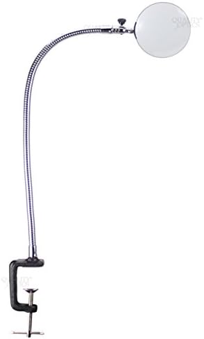 Quality Optics -- 90mm / 3-1/2" -- Solid Steel &amp; Optical Glass Desktop Table Bench Clamp Mount Magnifier Magnifying