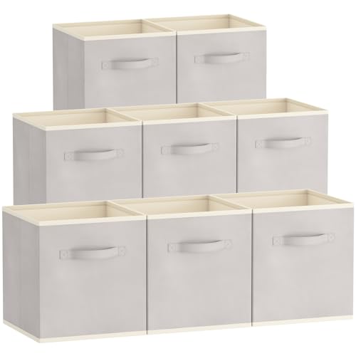Lifewit Aufbewahrungsbox, 8 Stück, Hellgrau, 33 x 38 x 33 cm, 41 L