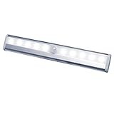 IREALIST DIY Stick-on Anywhere 10 LEDs Wireless Motion Sensing Closet Night Light Bar with Magnetic Strip