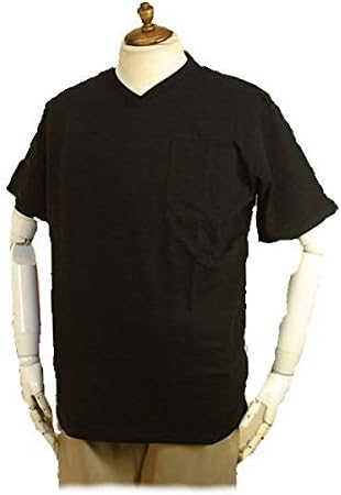 Amazon Vネックtシャツ メンズ 半袖 綿 無地調 ボーダージャカード織 M カーキ Tシャツ カットソー 通販