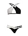 Lukitty Women's Criss Cross Double Colored Padded Push Up Bikini Sets Swimsuits