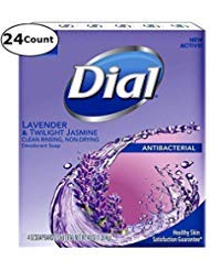 Dial Lavender & Twilight Jasmine Antibacterial Deodorant Soap, 4 oz. Bars -24 Count