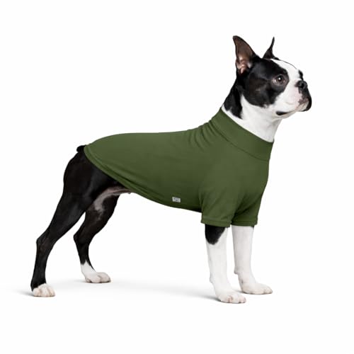LoveLongLong Spring Summer Cooling Dog T-Shirt with UV Protection and Moisture-Wicking Fabric Blank Color Army green L — image 1