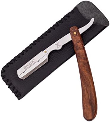 Krisp Shave 10-Blade Shavette Straight Razor Kit - Red/Black - Barber Style