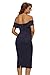 AlvaQ Women's Sexy V Neck Off The Shoulder Evening Bodycon Club Midi Dress