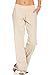 Poplooks Women's Comfy Fold Over Linen Pants