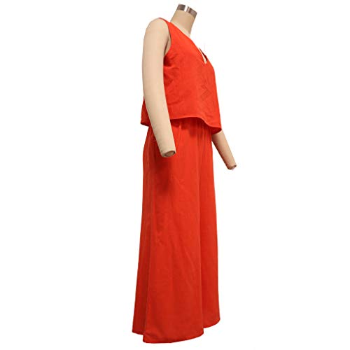 vermers 2019 Hotï¼ï¼Party Jumpsuits Women Wide Leg Long Playsuit Linen and Cotton Short-Sleeved Overalls