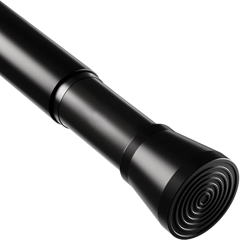 Extendable Wardrobe Rod Without Drill Extendable Rod Wardrobe Extendable Curtain Rod and Window Black 190-410Cm Ø32mm