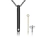 XIUDA Urn Necklace for Ashes Stainless Steel Cremation Necklace with Crystal Memorial Pendant Necklace