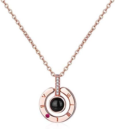 Ckysee Love Heart Necklace Necklace for Women 100 Languages I Love You Memory Necklace Best Gift for Her