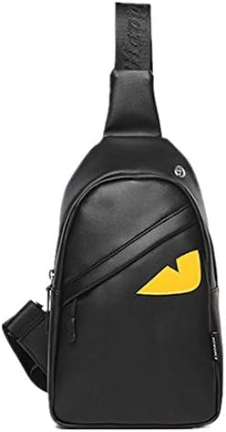Men Leather Sling Bags Chest Backpack Crossbody Shoulder Bags Casual Travel Hiking